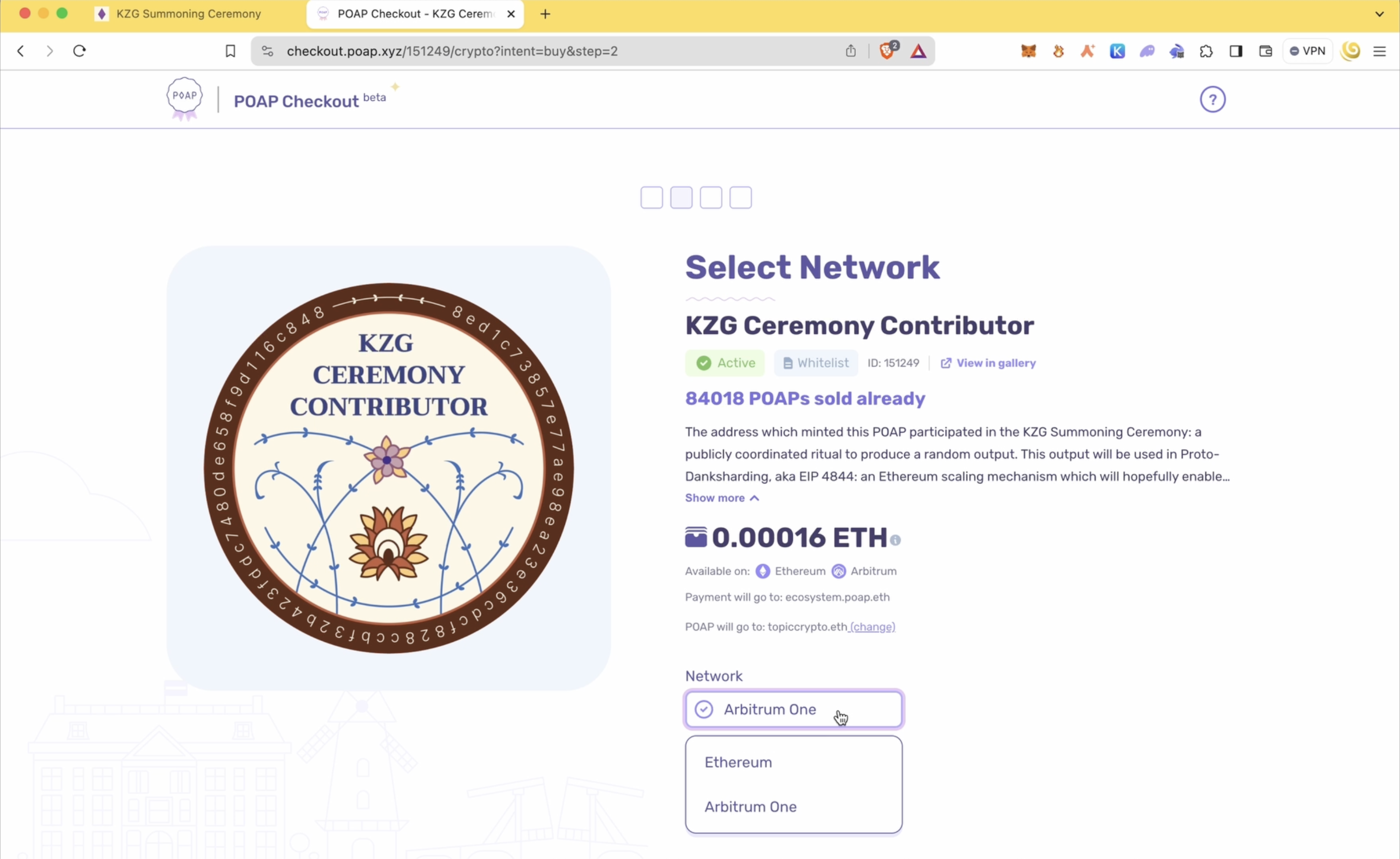 Connect Your Wallet And Select Which Network To Claim The POAP On