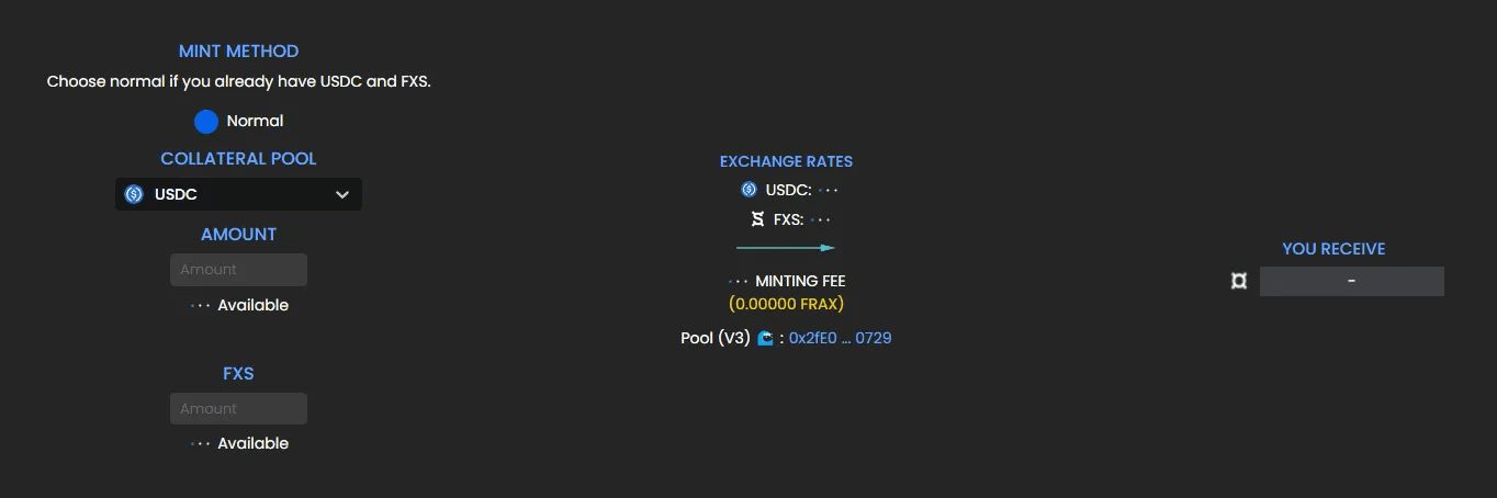 In Frax v1, $FRAX was minted using USDC and FXS.