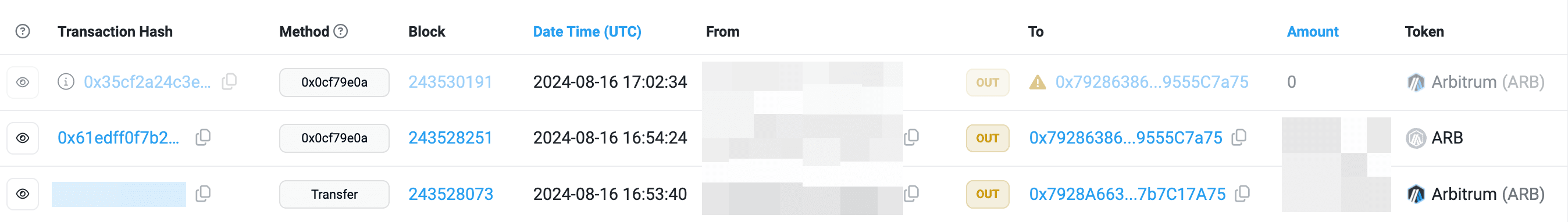 block explorer view