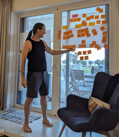 Martin leading the feature brainstorm ahead of our roadmap discussion 