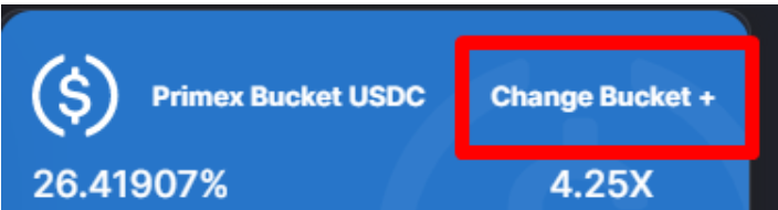 To change the bucket, click “Change Bucket +” and select the desired one.