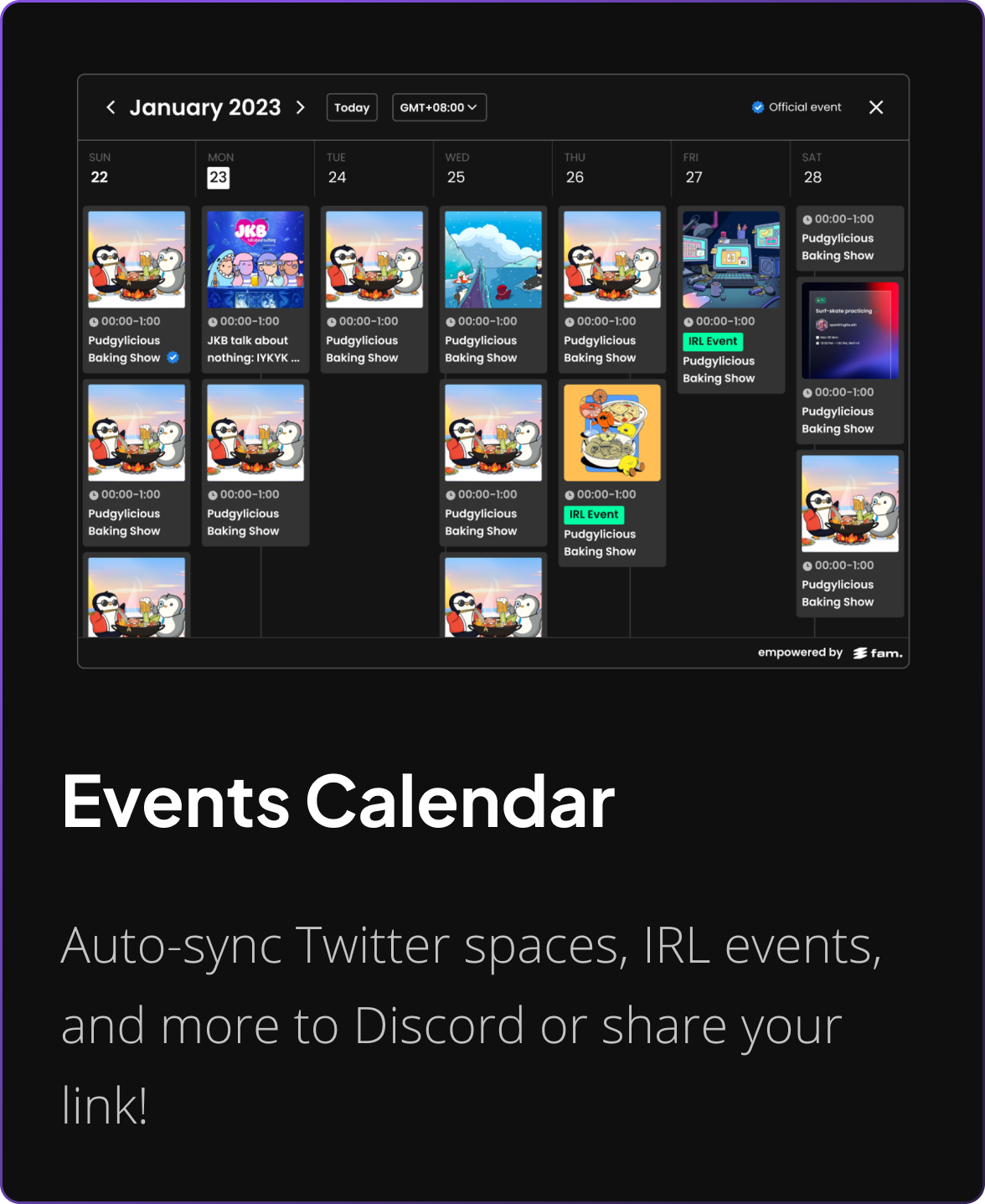 Fam's Events Calendar