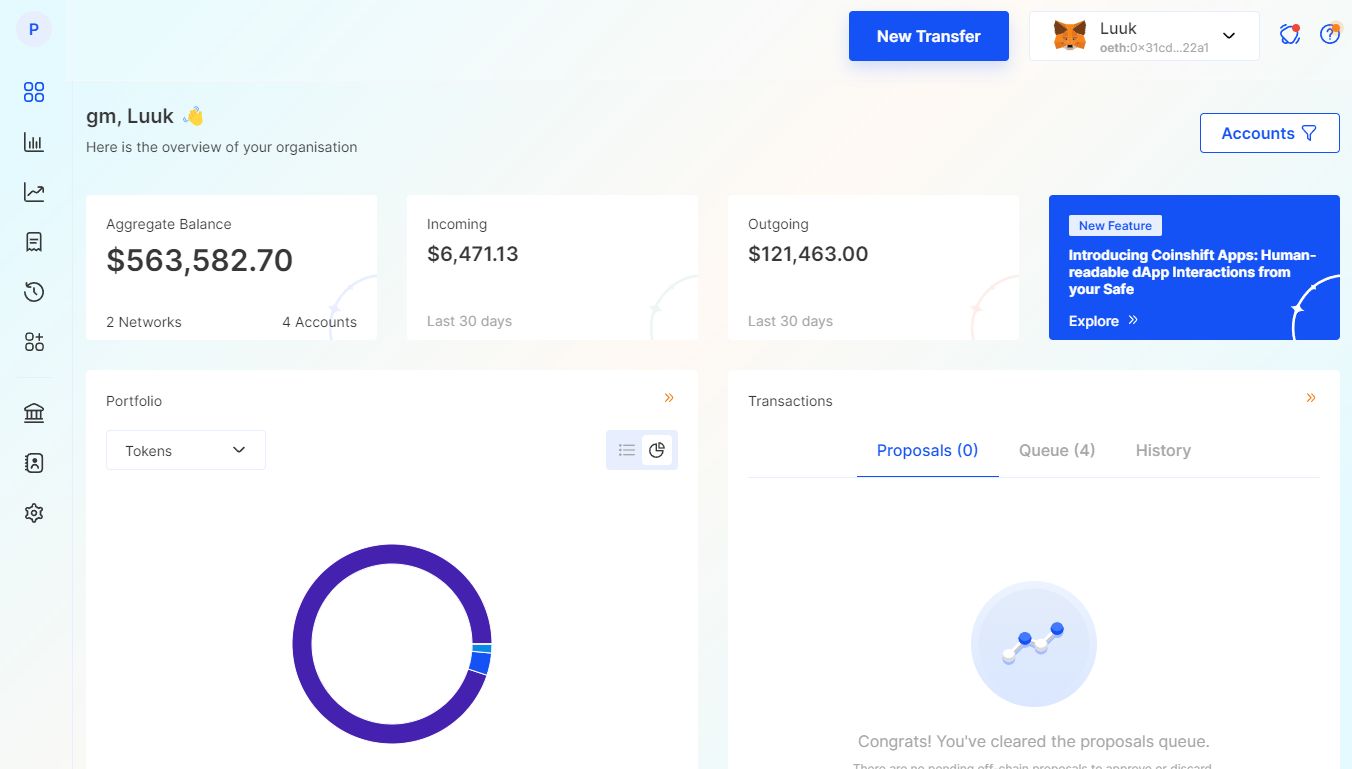 An example of a Coinshift homepage