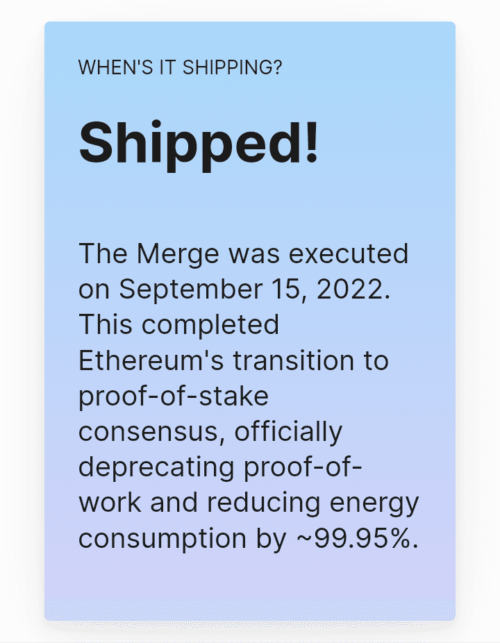 Source: https://ethereum.org/en/roadmap/merge/