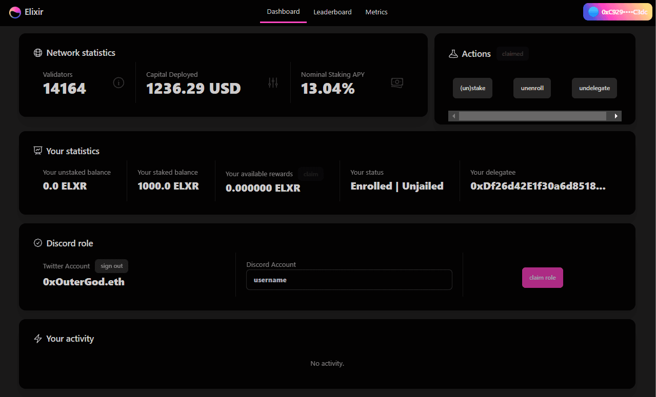 Dashboard on Elixir Finance