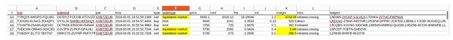 Trade export (CSV)