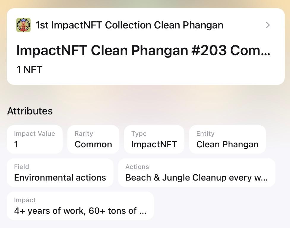 Common Impact NFT Clean Phangan traits