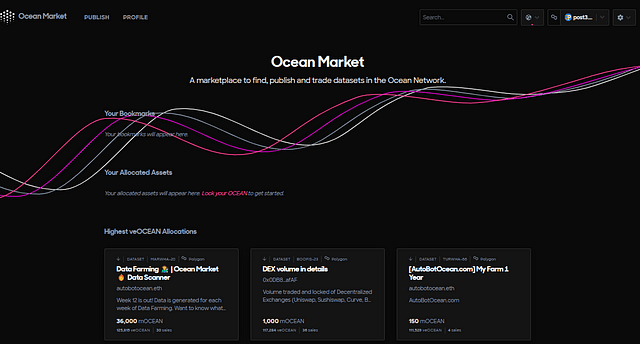 Ocean Market’s main page