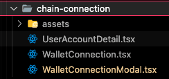 File structure of the Wallet Connection components, except main.tsx