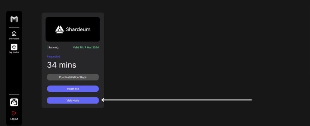 Click on visit node