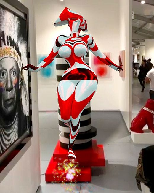 GlitchGoddess ArtBasel Miami 2018 with Picasso Arthack by Marjan Moghaddam
