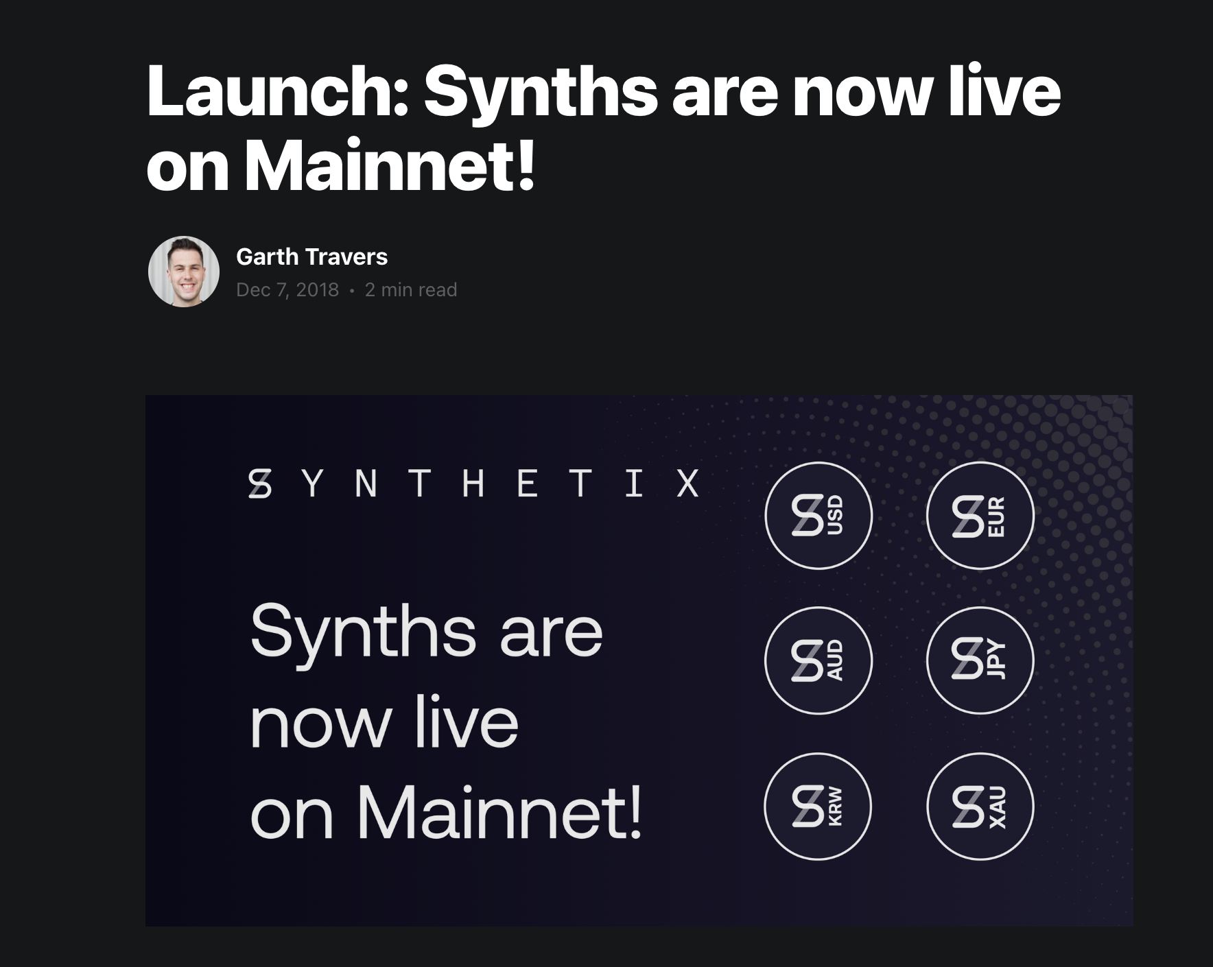 https://blog.synthetix.io/launch-synths-are-now-live-on-mainnet/