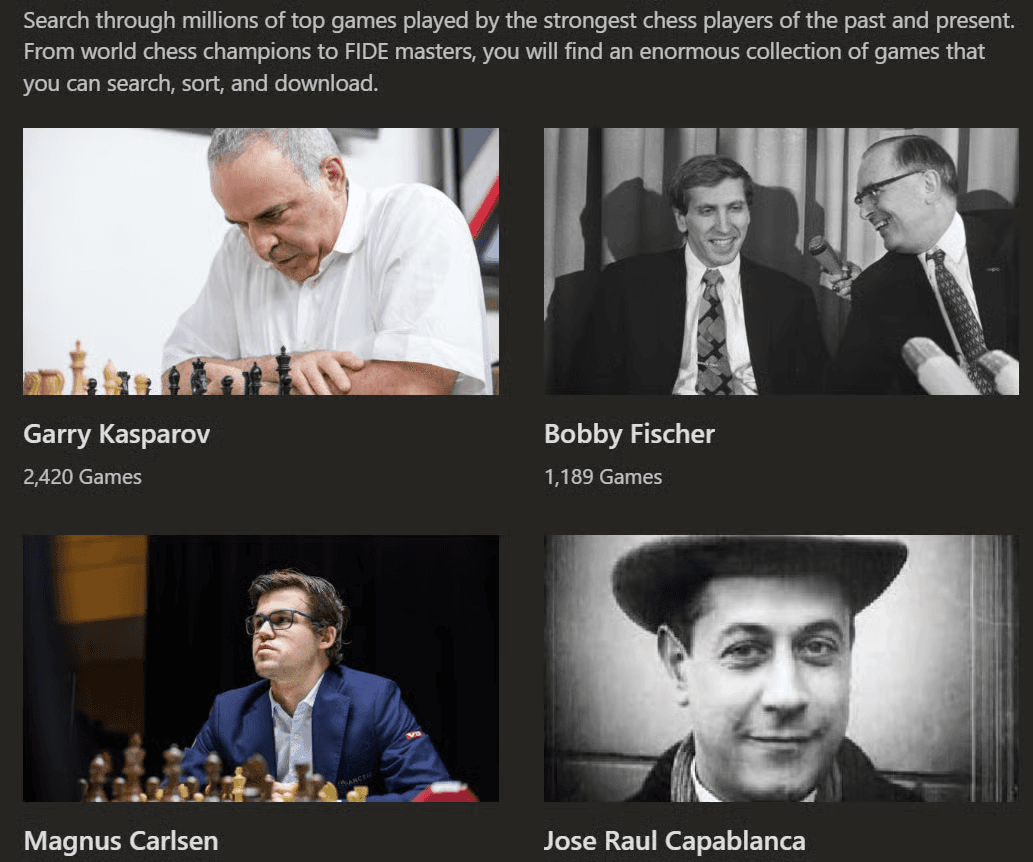 Chess aficionados can now review historical matches from some of the game’s greatest players | Image Credit: Chess.com