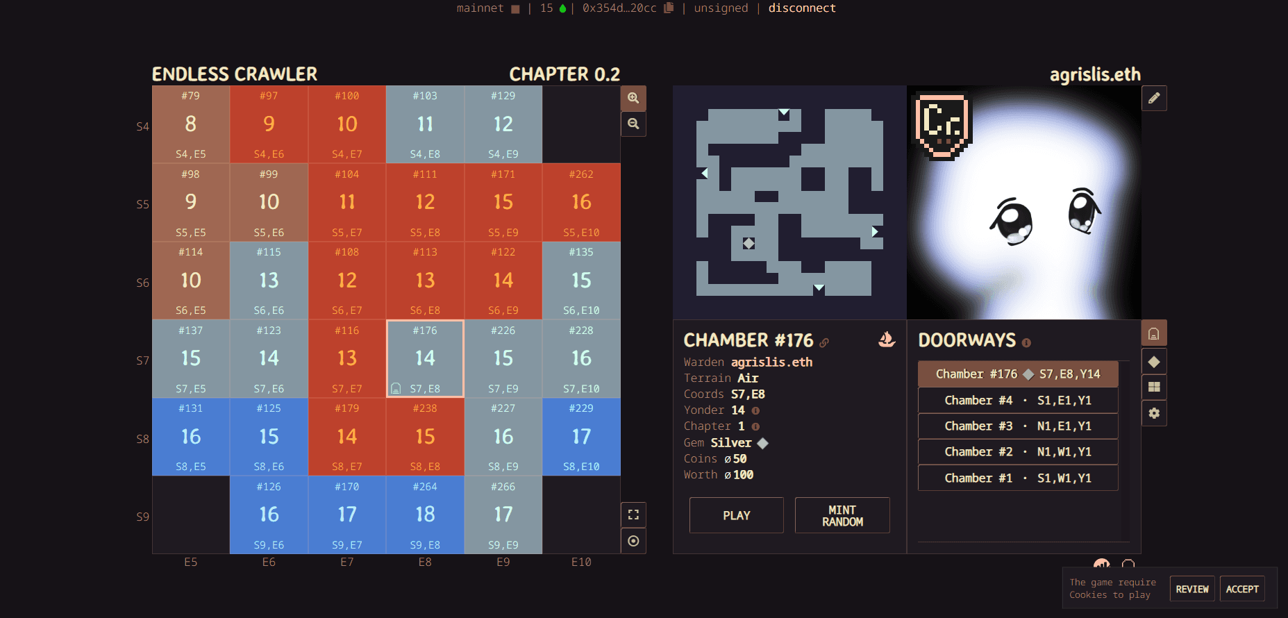 Интерфейс Endless Crawler