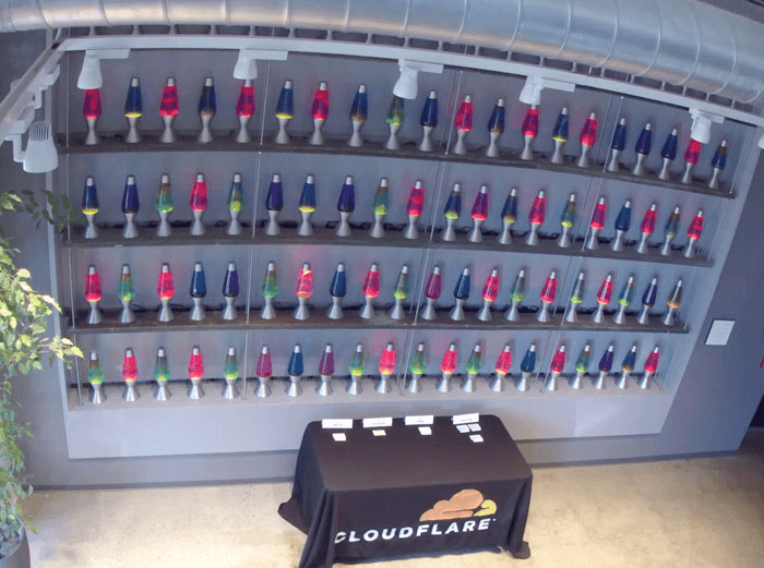 Lava Lamp Wall in CloudFlare's Office