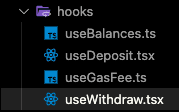 File structure containing hooks