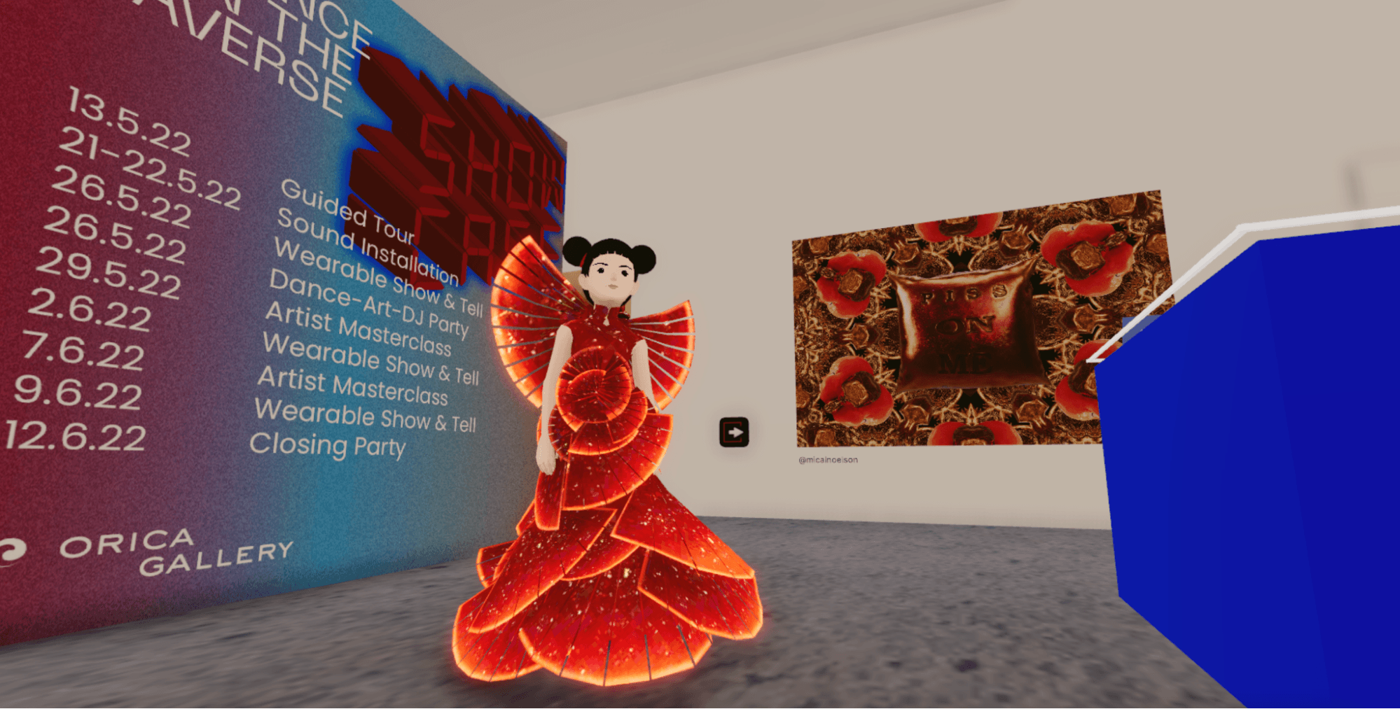 The 5 elements ‘fire’ gown in Decentraland	