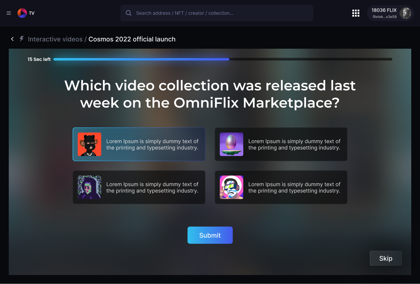 OmniFlix TV (v1) sneak peek - Interaction with Images and long text