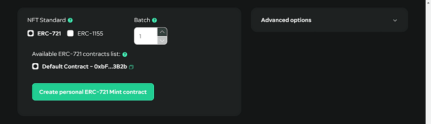 Create personal ERC-721 Mint contract in Blast