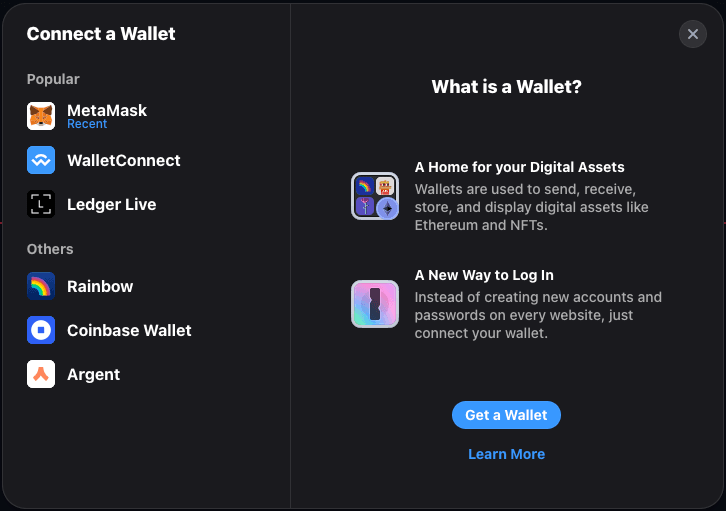 RainbowKit UI - you can easily add support for various wallets