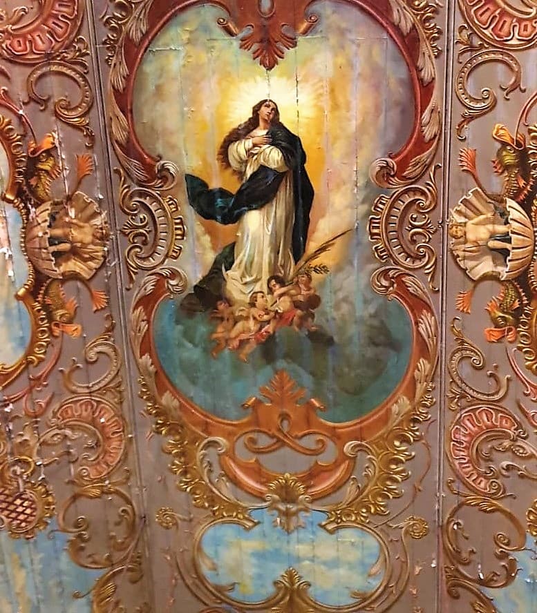 Painting on the ceiling of the chapel of the Immaculate Conception