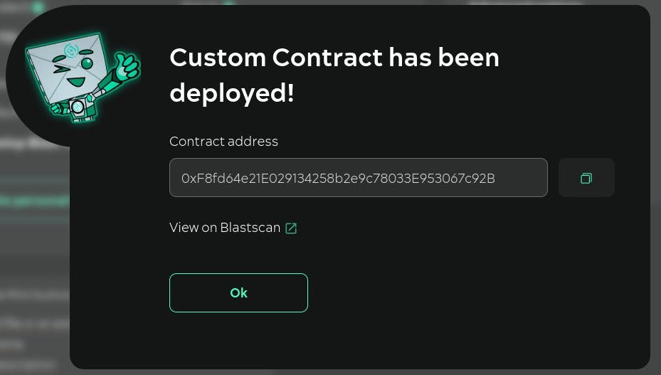 Mint NFTs smart contract in Blast