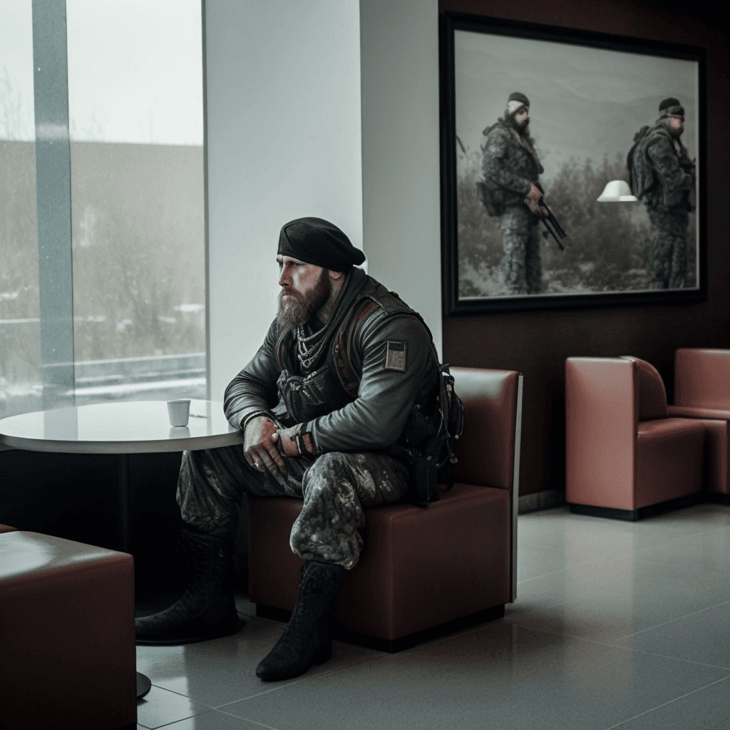 A typical visitor in my office's waiting room, Moscow (2010)