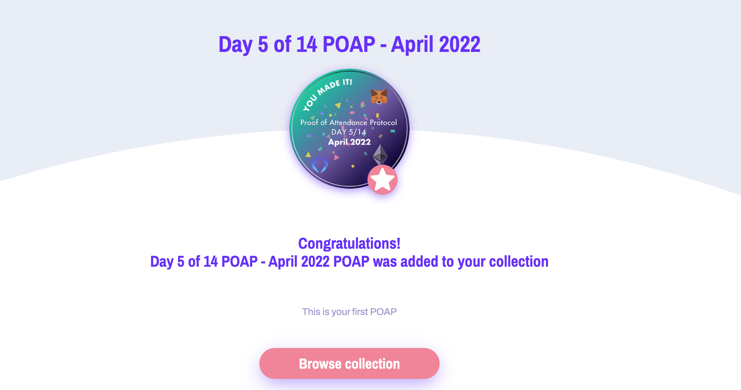Congrats on receiving your first POAP!