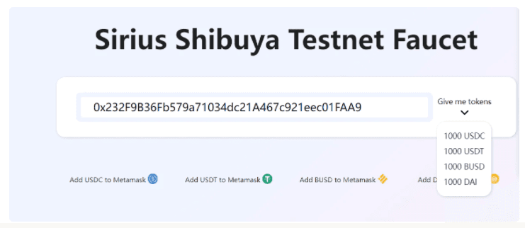 Sirius Finance Shibuya Testnet Guide: Step-by-Step Tutorial, by Sirius