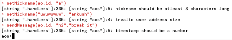 errors thrown by the assert functions