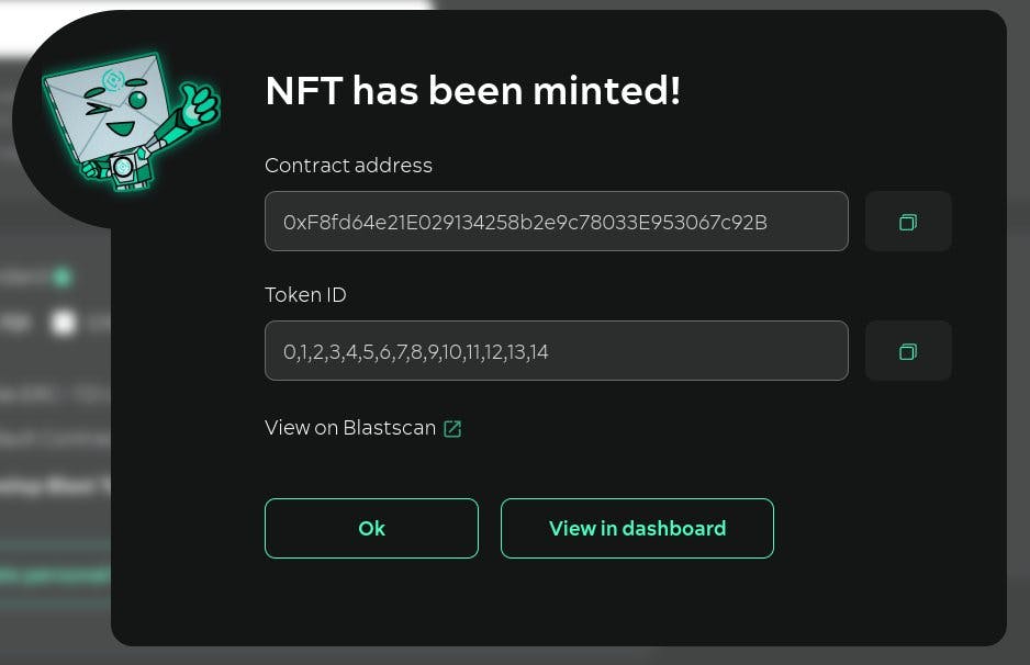 Mint NFTs in Blast