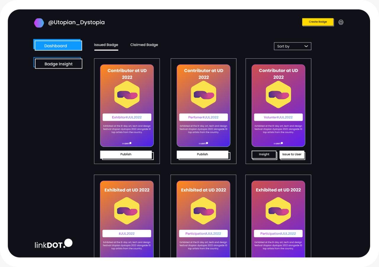 linkDOT dashboard