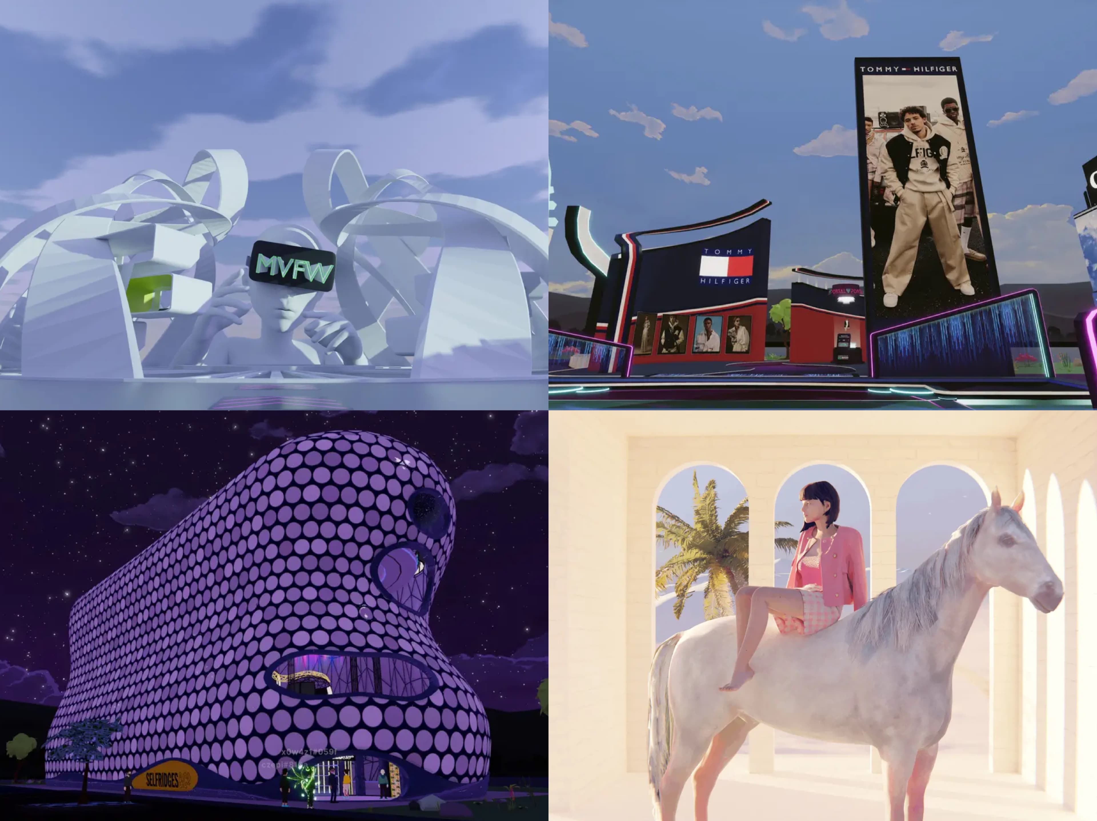 Virtual stores in Decentraland's luxury fashion district 