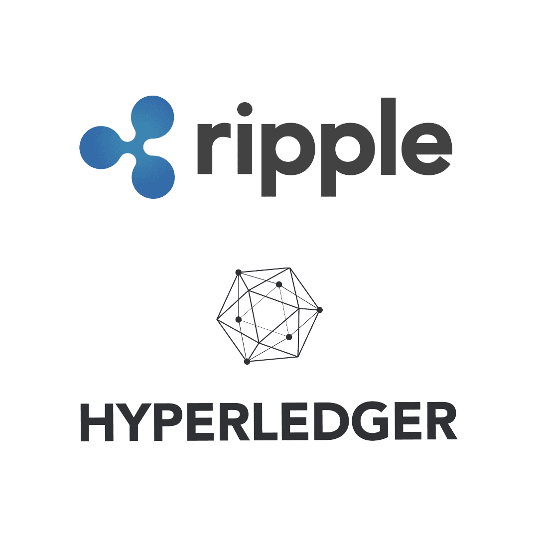 Ripple source: https://1000logos.net/ | Hyperledger source: https://en.bitcoinwiki.org/