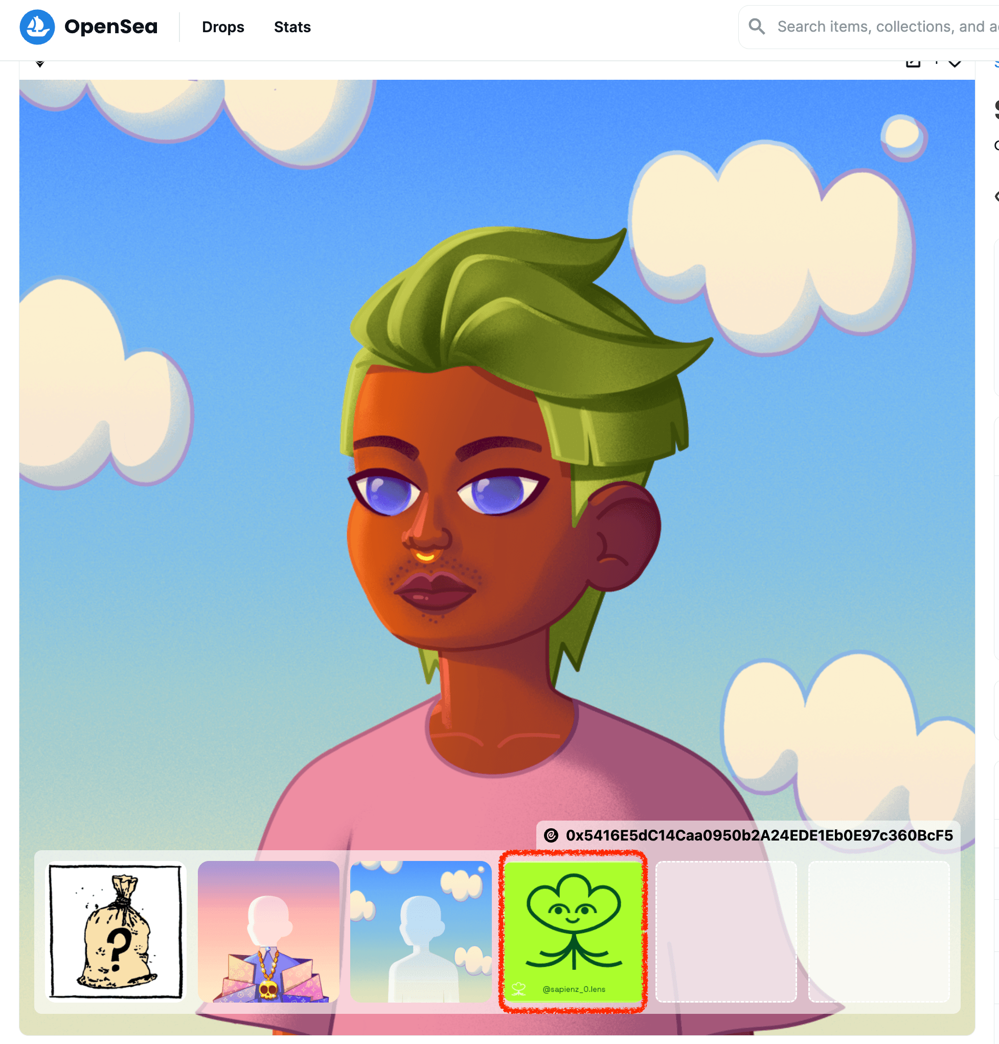 Sapienz #0 holding sapienz_0.lens in its tokenbound account on Opensea (https://opensea.io/assets/ethereum/0x26727ed4f5ba61d3772d1575bca011ae3aef5d36/0)