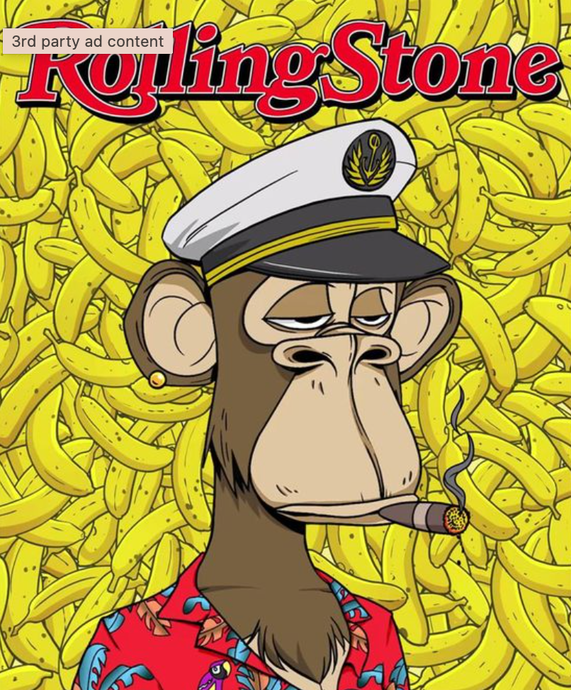 《滚石》杂志数字封面上的无聊猿