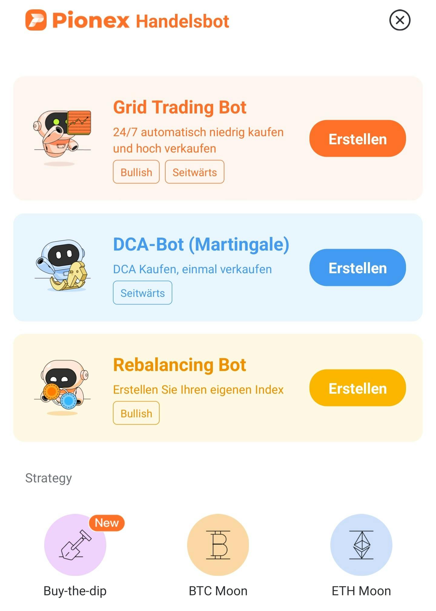 "Grid Trading Bot" auswählen