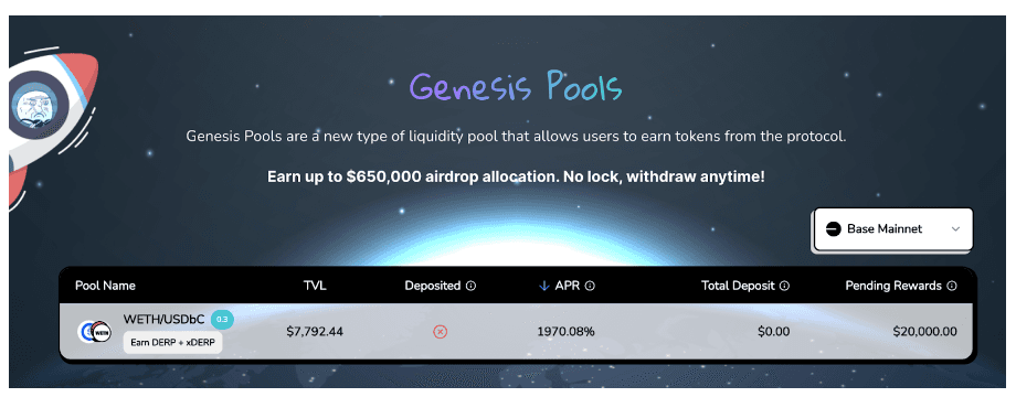 Genesis Pool on Base (more upcoming)