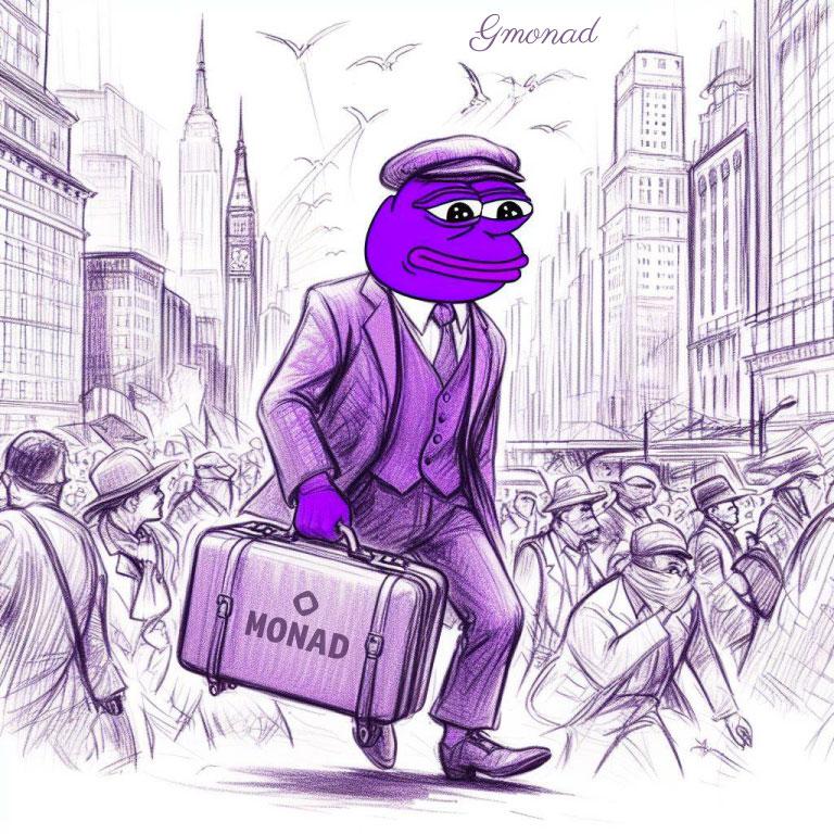 Purple Pepe carrying monad's core features.