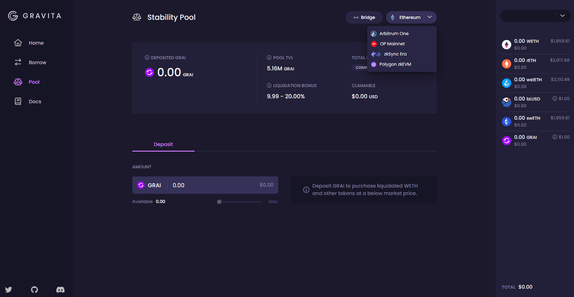 Gravita Protocol UI