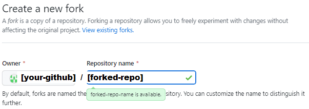 name new forked-repo