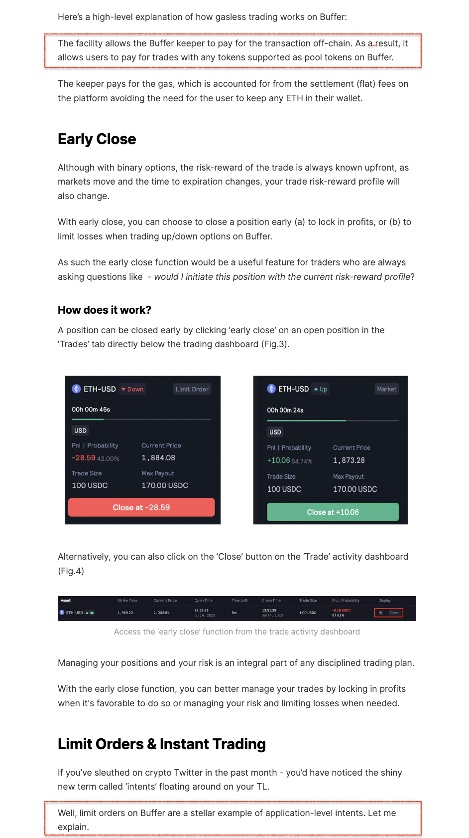 Buffer's Gasless Trading Facility & limit orders (made possible via application-level intents} share resemblance to the features proposed in the UniswapX Whitepaper