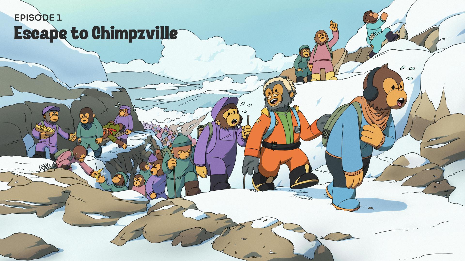 A webcomic scene from AstroChimpz Episode 1: Escape to Chimpzville. 