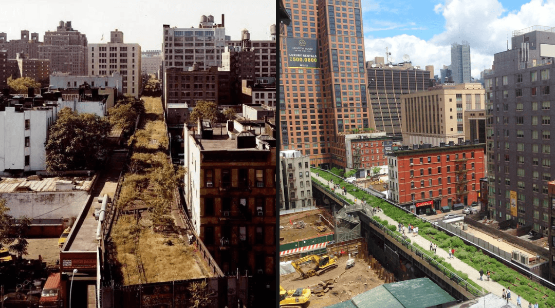 New York High Line Park Regenerated. Left credits: Joel S.  Right Credits: David S.