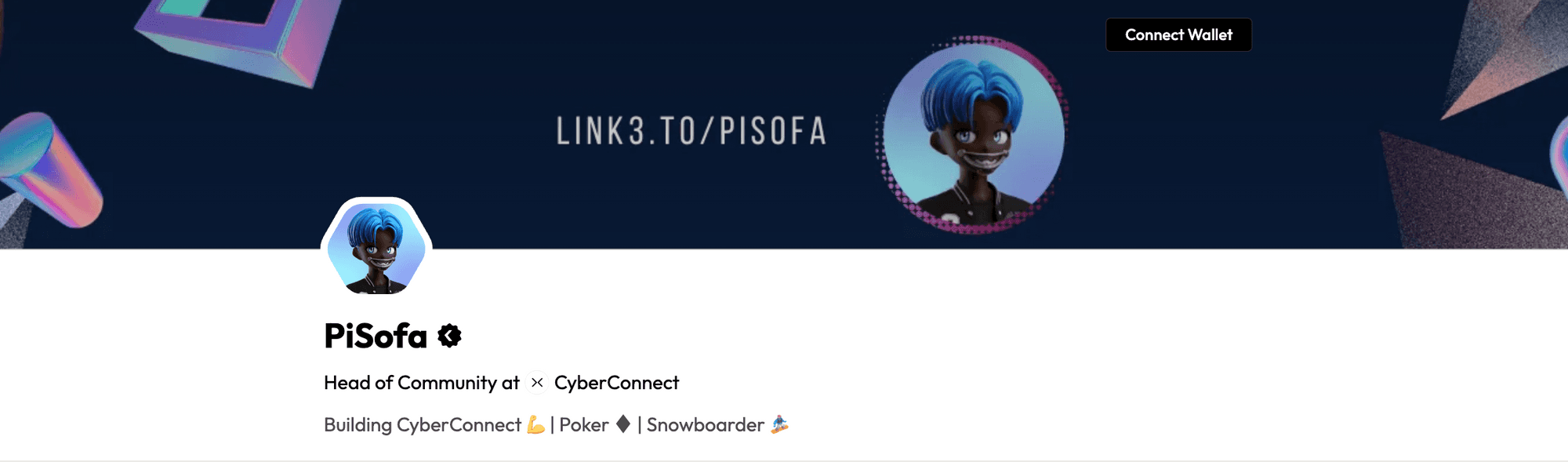 Настроенный заголовок от Роя a.k.a. Pisofa на CyberConnect @link3.to/pisofa