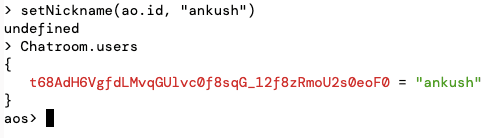 result of using setNickname()