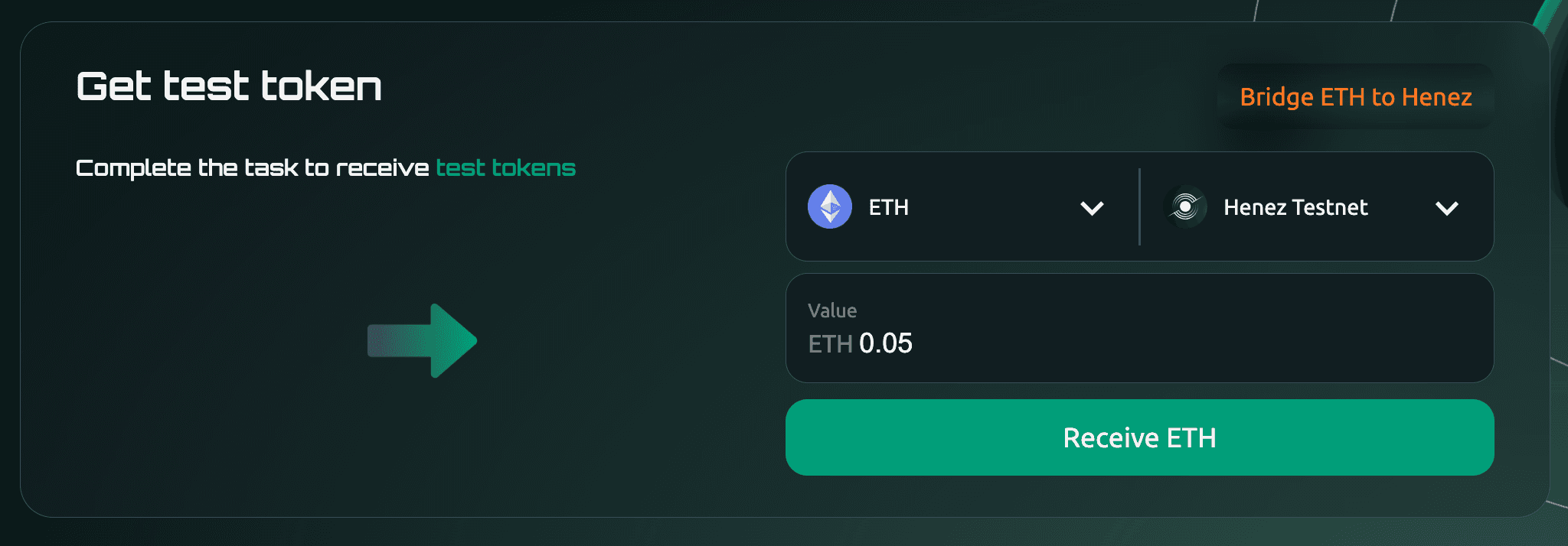 And this is after completing the task; you can receive ETH on the chains we allow.