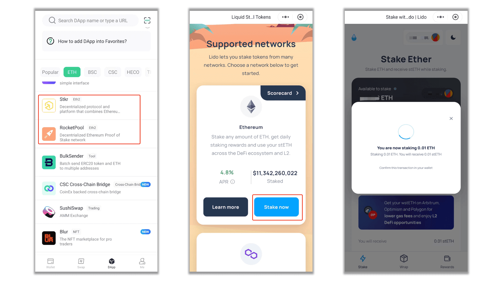 Procedures of Liquidity Staking on ViaWallet