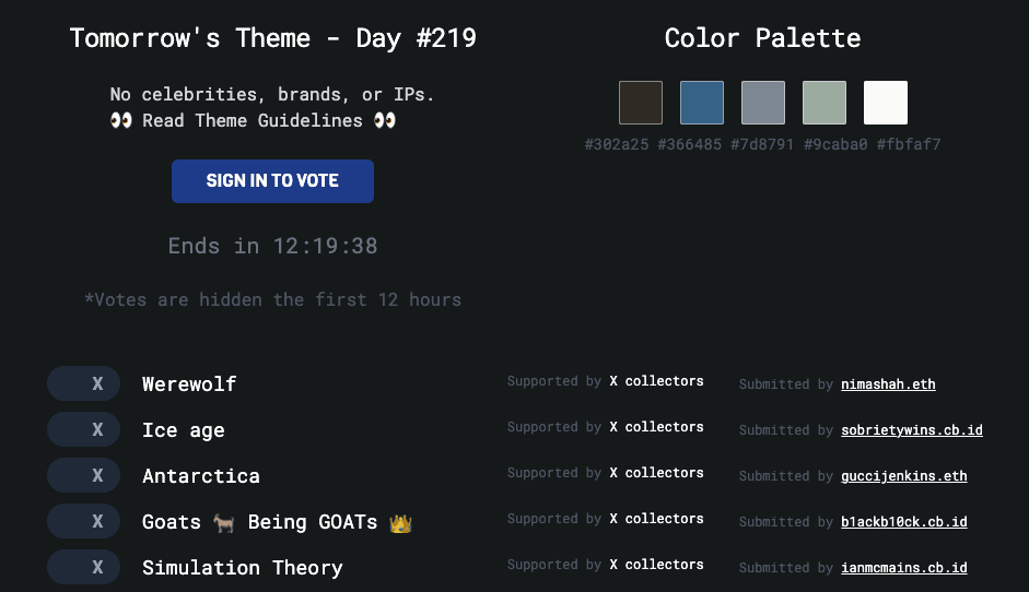 Theme Selection Page