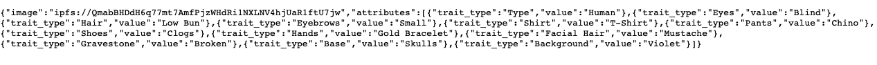 MetaData for NFT ID 1000